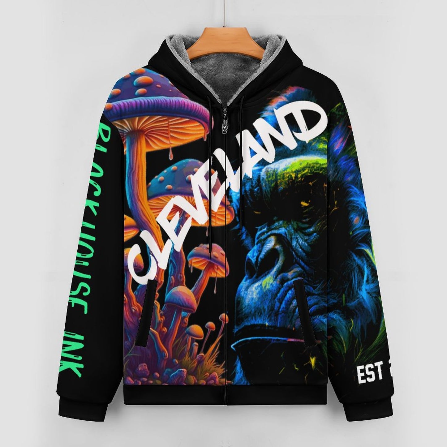 230gsm Full Zip up Hoodie with Plush Lining WZIP (All-Over Printing)