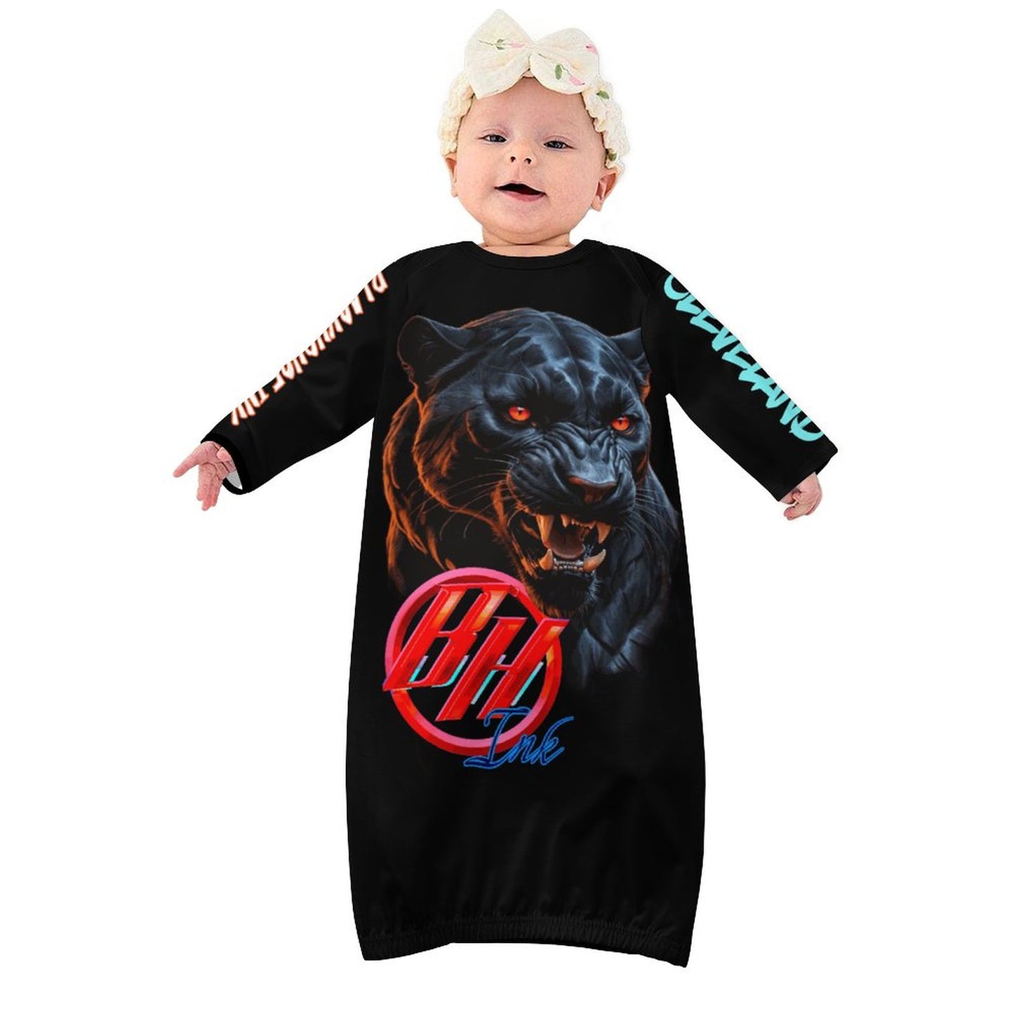 180gsm Baby Faux Cotton Sleeper Gown LM229 without Hat (All-over Printing)