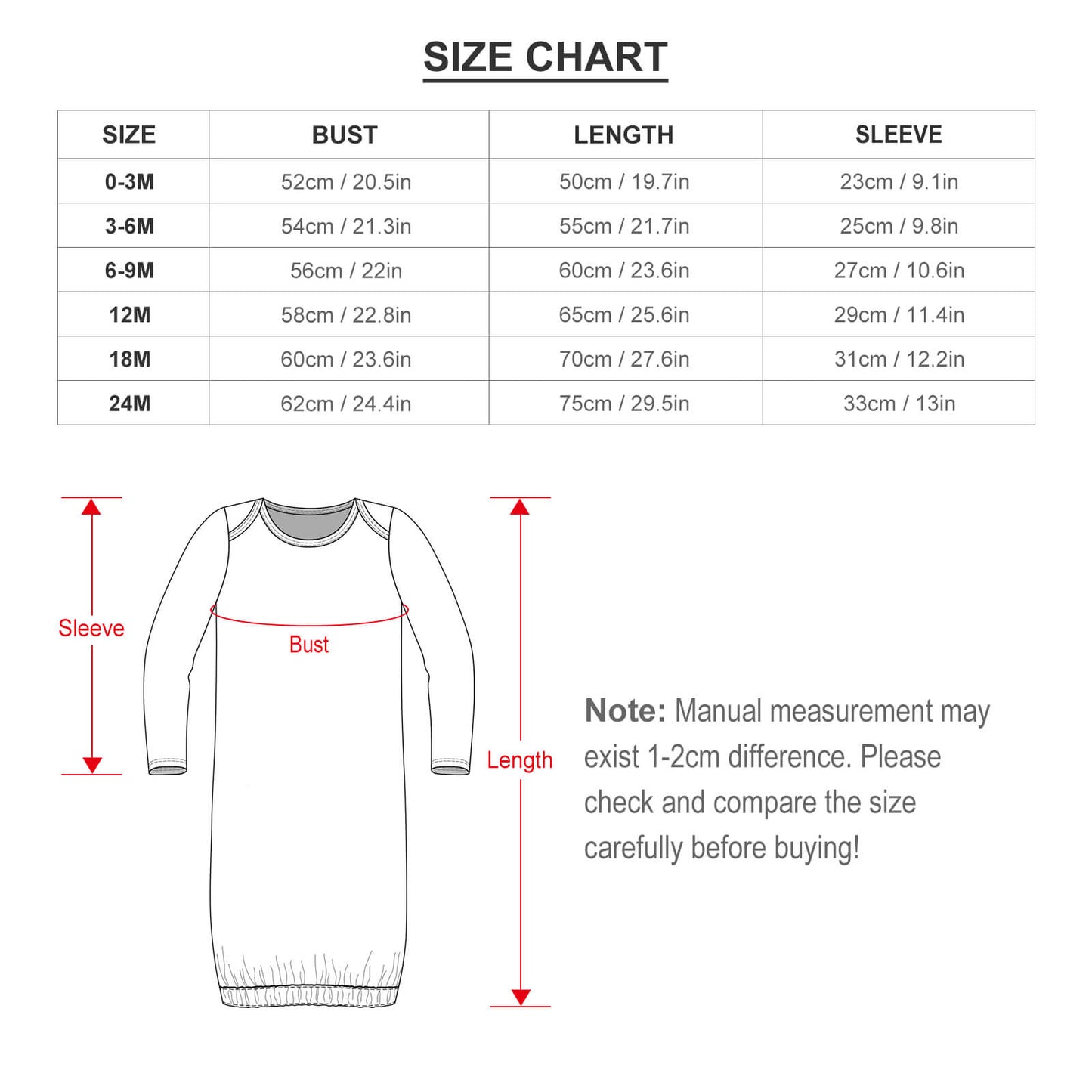 180gsm Baby Faux Cotton Sleeper Gown LM229 without Hat (All-over Printing)